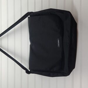 Vera Bradley Black Messenger Bag With Floral Interior Crossbody Laptop Case